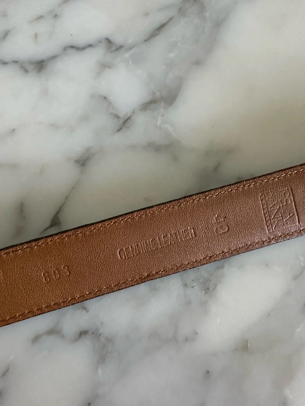 Jos A Bank Men's Belt Genuine Brown Leather W/Gold Buckle Handcrafted in Italy
